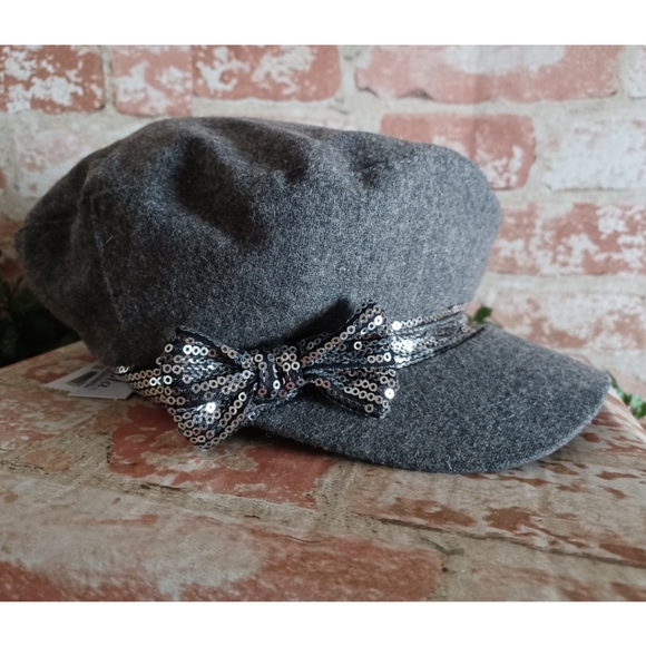 Sarasota Accessories Wool/Ble Sequin Bow Grady Cap - Picture 5 of 16
